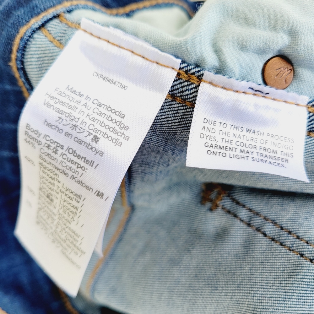 Madewell Petite 10" High-Rise Skinny Jeans in Danny Wash Size 32 - Picture 12 of 16